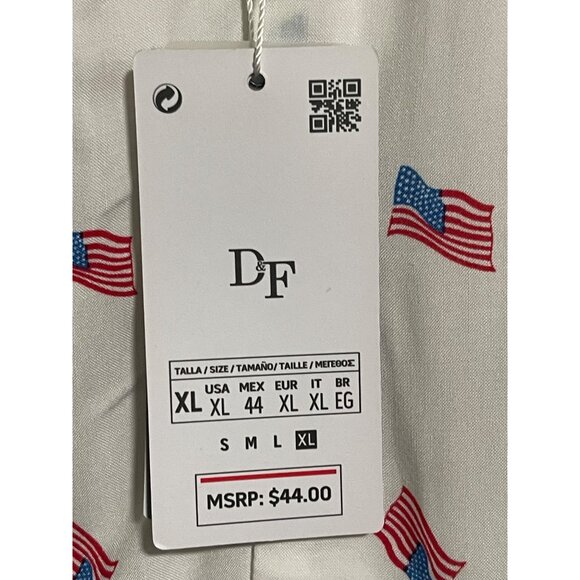 Denim & Flower Ricky Singh Freedom US Flag Mens Shirt Size XL White Button Up - Picture 7 of 9